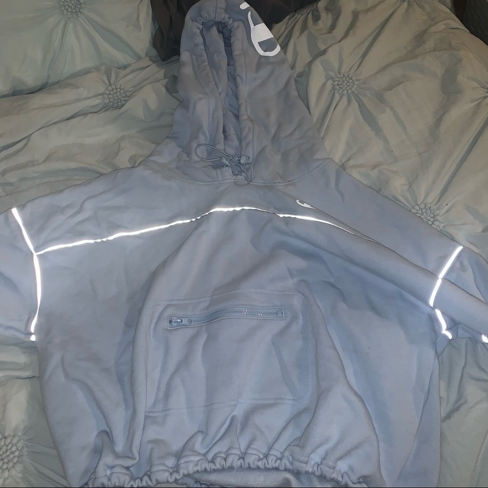 Blue champion cropped hoodie